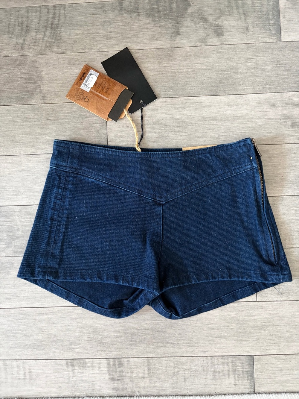 French Connection Navy Blue High-Waist Denim Shorts Size 0